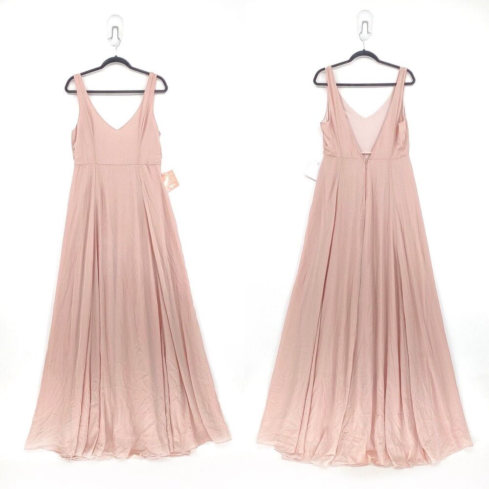 Show Me Your MuMu Women XL Jenn Dress Dusty Blush Pink Maxi Bridesmaid NEW FLAW